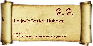 Hajnáczki Hubert névjegykártya
